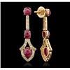 Image 4 : 18KT Yellow Gold 47.33ctw Ruby and Diamond Suite