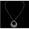 Image 1 : 14KT White Gold 3.14ctw Diamond Pendant With Chain