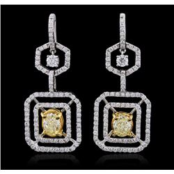 Platinum 2.45ctw Diamond Earrings