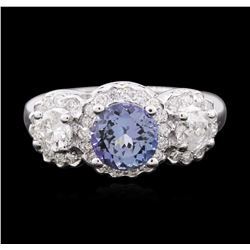 14KT White Gold 1.50ct Tanzanite and Diamond Ring