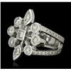 Image 2 : 14KT White Gold 1.29ctw Diamond Ring