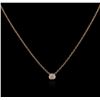 Image 2 : 14KT Rose Gold 0.09ct Diamond Solitaire Necklace