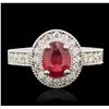 Image 1 : 14KT White Gold 1.83ct Ruby and Diamond Ring