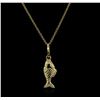 Image 2 : 18KT Yellow Gold Fish Pendant With Chain