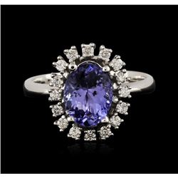 14KT White Gold 2.16ct Tanzanite and Diamond Ring