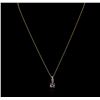 Image 1 : 14KT Yellow Gold 1.13ct Amethyst and Diamond Pendant With Chain