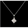Image 2 : 14KT White Gold 0.35ct Diamond Pendant With Chain