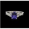 Image 1 : 1.76ct Tanzanite and Diamond Ring - 14KT White Gold