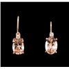 Image 1 : 14KT Rose Gold 1.44ctw Morganite and Diamond Earrings
