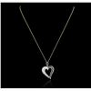 Image 1 : 14KT Yellow Gold 1.56ctw Sapphire and Diamond Heart Pendant With Chain