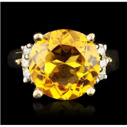 14KT Yellow Gold 3.58ct Citrine and Diamond Ring