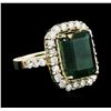 Image 2 : 14KT Yellow Gold 6.96ct Emerald and Diamond Ring