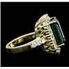 Image 3 : 14KT Yellow Gold 6.96ct Emerald and Diamond Ring