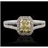 Image 1 : 14KT Two-Tone Gold 1.02ctw Diamond Engagement Ring