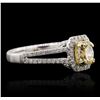 Image 2 : 14KT Two-Tone Gold 1.02ctw Diamond Engagement Ring