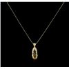 Image 1 : 6.66ct Citrine and Diamond Pendant With Chain - 14KT Yellow Gold