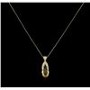 Image 1 : 6.66ct Citrine and Diamond Pendant With Chain - 14KT Yellow Gold