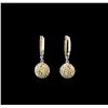 Image 1 : 0.83ctw Yellow Diamond Earrings - 14KT White Gold