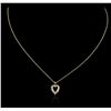 Image 1 : 14KT Yellow Gold 0.19ctw Diamond Heart Pendant With Chain