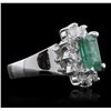 Image 2 : 14KT White Gold 2.22ct Emerald and Diamond Ring