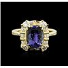 Image 1 : 14KT Yellow Gold 3.61ct Tanzanite and Diamond Ring