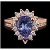 Image 1 : 14KT Rose Gold 2.40ct Tanzanite and Diamond Ring