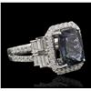 Image 2 : 18KT White Gold 4.68ct Tanzanite and Diamond Ring