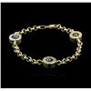 Image 1 : 14KT Yellow Gold 0.30ctw Diamond Evil Eye Bracelet