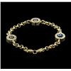 Image 2 : 14KT Yellow Gold 0.30ctw Diamond Evil Eye Bracelet