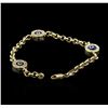 Image 3 : 14KT Yellow Gold 0.30ctw Diamond Evil Eye Bracelet