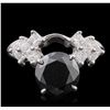 Image 1 : 14KT White Gold Black Diamond Ring