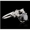 Image 2 : 14KT White Gold Black Diamond Ring