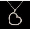 Image 1 : 1.50ctw Diamond Heart Pendant With Chain - Platinum