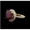 Image 2 : 14KT Yellow Gold 10.22ct Ruby and Diamond Ring