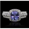 Image 1 : 14KT Two-Tone Gold 2.16ct Tanzanite and Diamond Ring