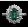 Image 1 : 14KT White Gold 2.04ct Emerald and Diamond Ring