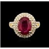 Image 1 : 14KT Yellow Gold 4.25ct Ruby and Diamond Ring