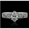 Image 1 : 18KT White Gold EGL Certified 1.32ctw Diamond Ring