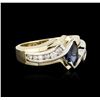 Image 2 : 14KT Two-Tone Gold 1.00ct Sapphire and Diamond Ring