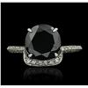 Image 1 : 18KT White Gold 2.99ctw Black Diamond Ring