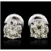 Image 1 : 14KT White Gold 1.00ctw Diamond Solitaire Earrings