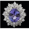 Image 1 : 14KT White Gold 5.05ct Tanzanite and Diamond Ring