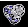 Image 1 : 14KT White Gold 1.60ctw Tanzanite and Diamond Ring