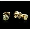 Image 2 : 14KT Yellow Gold 1.02ctw Diamond Stud Earrings