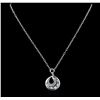 Image 2 : 14KT Two-Tone Gold 0.45ctw Diamond Pendant With Chain