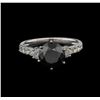 Image 1 : 3.64ctw Black Diamond Ring - 14KT White Gold