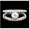 Image 1 : 14KT White Gold 0.78ctw Diamond Ring