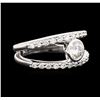Image 2 : 14KT White Gold 0.78ctw Diamond Ring