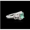 Image 2 : 14KT White Gold 0.90ct Emerald and Diamond Ring