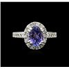 Image 1 : 14KT White Gold 1.74ct Tanzanite and Diamond Ring